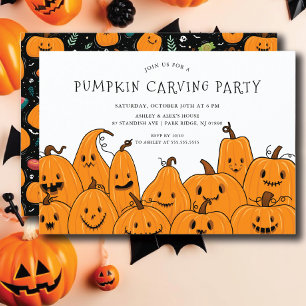 Leuke pompoen carving Halloween Party Kaart
