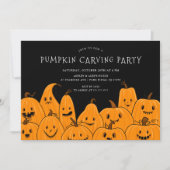 Leuke pompoen carving Halloween Party Kaart (Voorkant)