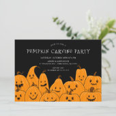 Leuke pompoen carving Halloween Party Kaart (Staand voorkant)