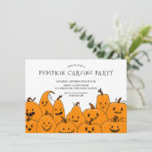 Leuke pompoen carving Halloween Party Kaart (Staand voorkant)