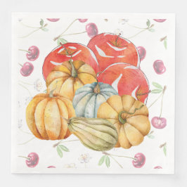 Leuke pompoen en appels Herfst seizoen Servet