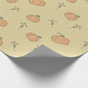 Leuke pompoen en herfstbladpatroon  cadeaupapier