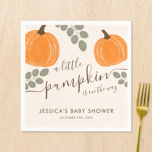 Leuke pompoen eucalyptus Herfst Baby shower Servet