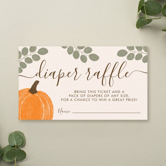 Leuke Pompoen Eucalyptus Herfst Luier Raffle Informatiekaartje