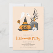 Leuke pompoen geesten Halloween Party Kaart (Voorkant)
