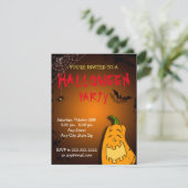 Leuke pompoen Halloween Party Nodig Kaart uit (Staand voorkant)
