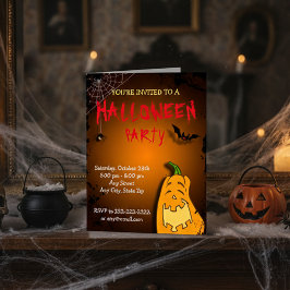 Leuke pompoen Halloween Party Nodig Kaart uit