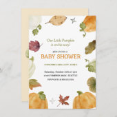 Leuke pompoen Herfst Baby shower uitnodiging (Voorkant / Achterkant)