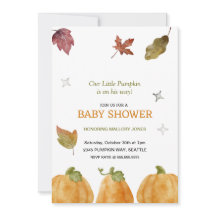 Leuke pompoen Herfst Baby shower uitnodiging