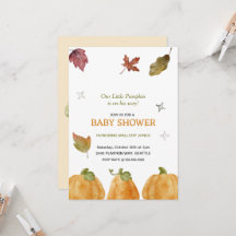 Leuke pompoen Herfst Baby shower uitnodiging