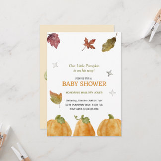 Leuke pompoen Herfst Baby shower uitnodiging