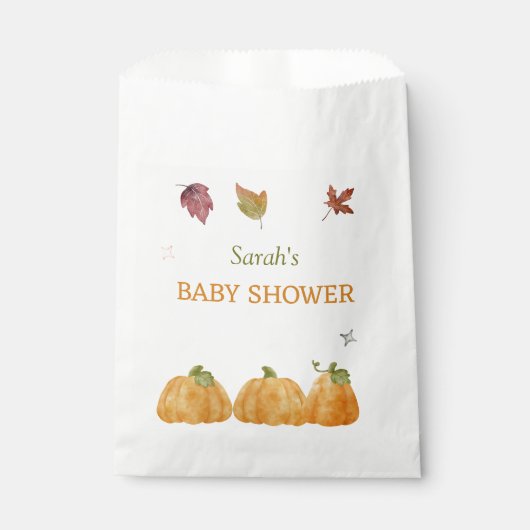 Leuke pompoen Herfst Baby shower uitnodiging Bedankzakje (Voorkant)