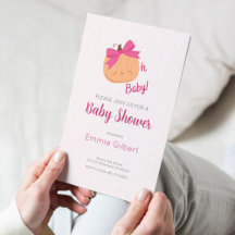 Leuke Pompoen Herfst Roze Meisje Baby shower Invit