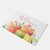 Leuke pompoen herfst welkom deurmat (Schuin)