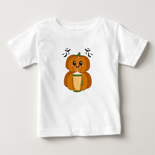 Leuke Pompoen Koffie Halloween T-Shirt (Voorkant)