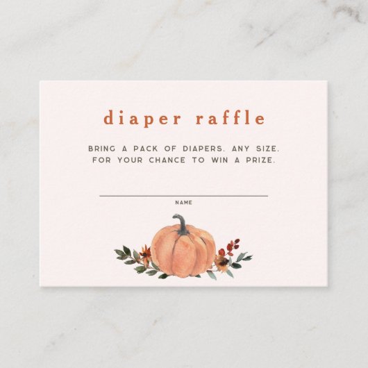 Leuke Pompoen Luier Raffle Informatiekaartje (Voorkant)