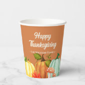 Leuke Pompoen Thanksgiving Papieren Bekers (Achterkant)