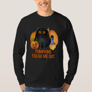 Leuke pompoen zwarte kat pompoenen freak me uit t-shirt