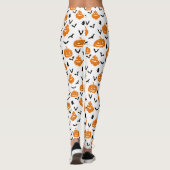 Leuke pompoenen en vleermuizen Halloween White Leggings (Achterkant)