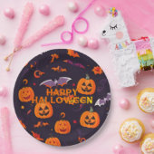 Leuke pompoenen en vleermuizen papieren bordje (Feest)