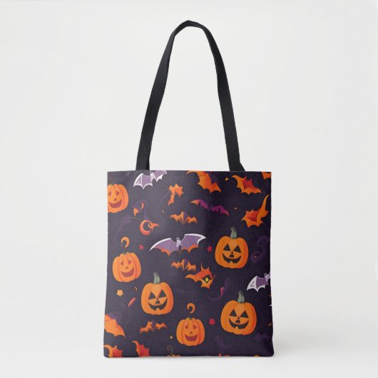 Leuke pompoenen en vleermuizen tote bag (Voorkant)