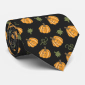 Leuke pompoenen Halloween Zwart Stropdas (Opgerold)