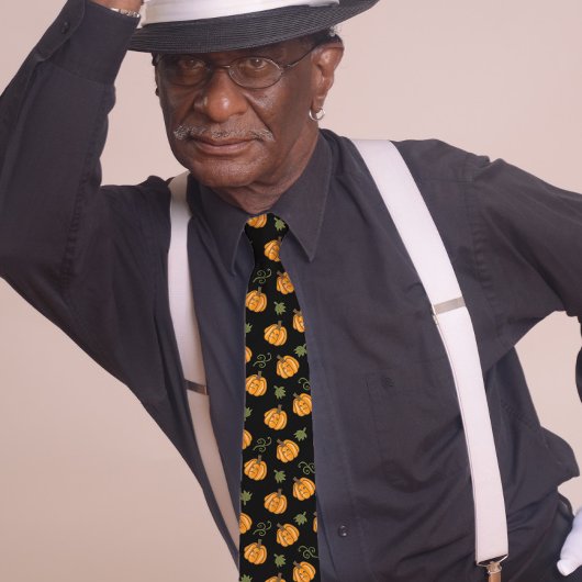 Leuke pompoenen Halloween Zwart Stropdas