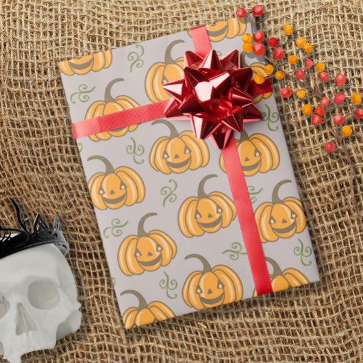 Leuke pompoenen patroon Halloween Cadeaupapier