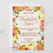 Leuke Pompoenen Thanksgiving Dinner Uitnodiging (Voorkant)