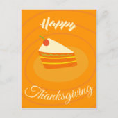 Leuke pompoentaart Happy Thanksgiving Feestdagenkaart (Voorkant)