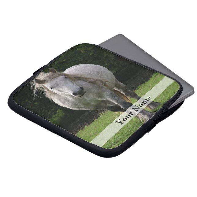 Leuke pony foto laptop sleeve (Voorkant top)