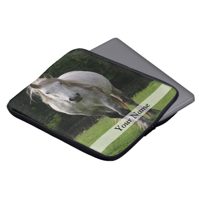 Leuke pony foto laptop sleeve (Voorkant top)
