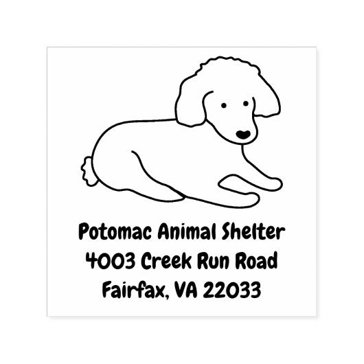 Leuke Poodle Puppy Hondenliefhebber Zelfinktende Stempel (Design)