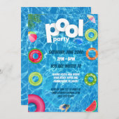 Leuke Pool Party | Verjaardagsfeestje Zwemmen  Kaart (Voorkant / Achterkant)