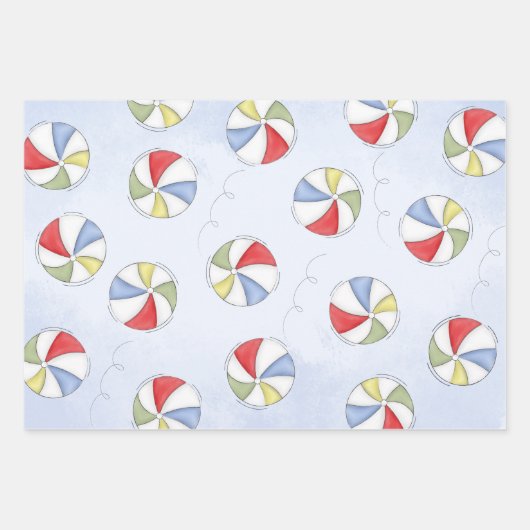 Leuke Pool Party Whimsical Beach Balls Grappig Inpakpapier Vel (Voorkant)