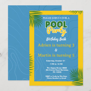 Leuke Pool Party Zwembad verjaardagsfeestje  Kaart
