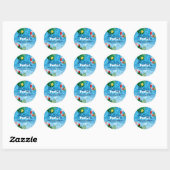 Leuke Poolparty Bedankt Verjaardag Ronde Sticker (Vel)