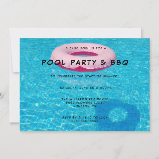 Leuke Poolparty Kaart (Achterkant)