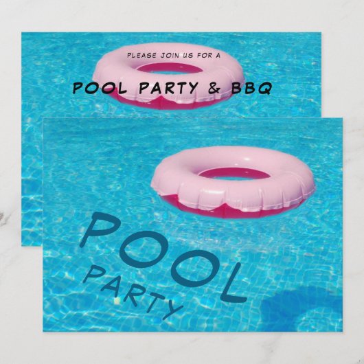 Leuke Poolparty Kaart (Voorkant / Achterkant)