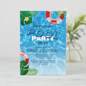 Leuke Poolparty | Verjaardagszwemmen Kaart (Staand voorkant)