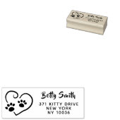 Leuke poot afdrukken op je hart retour adres rubberstempel (Gestempeld)