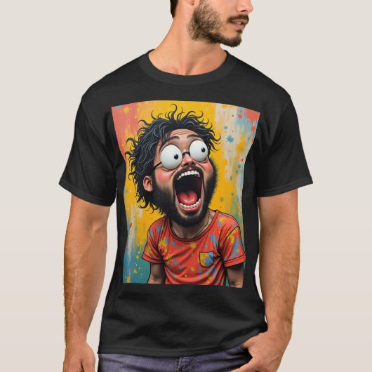 Leuke Pop Art Chaos Crazy Grafische T-Shirt (Voorkant)