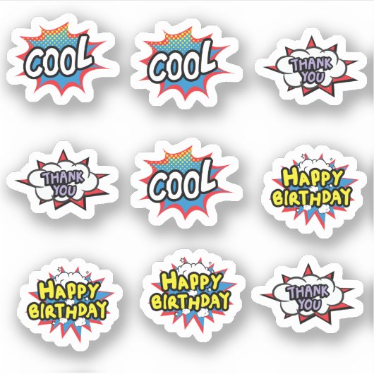Leuke Pop Art Cool Graphic Text Sticker (Voorkant)