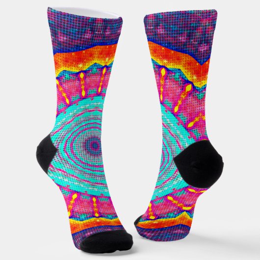 Leuke Pop Art Kleurrijke Crazy Sokken (Gebogen)