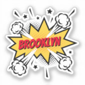 Leuke pop kunst stripverhaal stijl callout logo sticker (Voorkant)