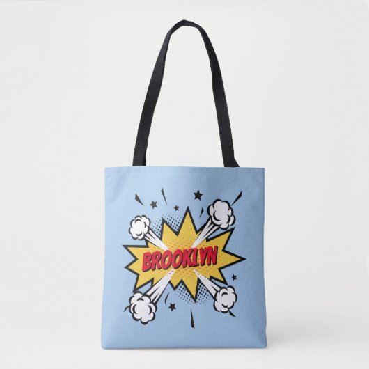Leuke pop kunst stripverhaal stijl callout logo tote bag (Voorkant)