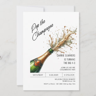 Leuke Pop van de Cork Party Invitation Kaart