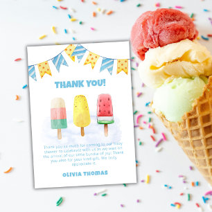 Leuke Popcicle klaar om pop Ice Cream Baby shower Bedankkaart