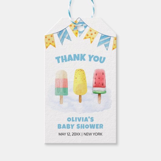 Leuke Popcicle klaar om pop Ice Cream Baby shower Cadeaulabel (Voorkant)
