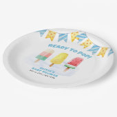 Leuke Popcicle klaar om pop Ice Cream Baby shower Papieren Bordje (Gekanteld)